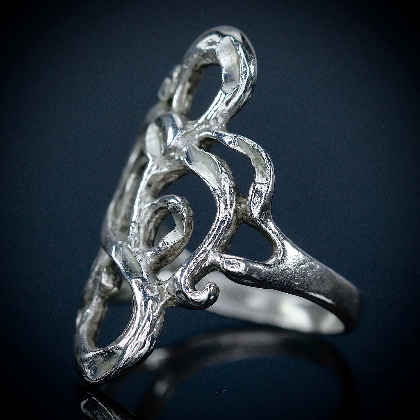 Sterling Silver Large Filigree Ring