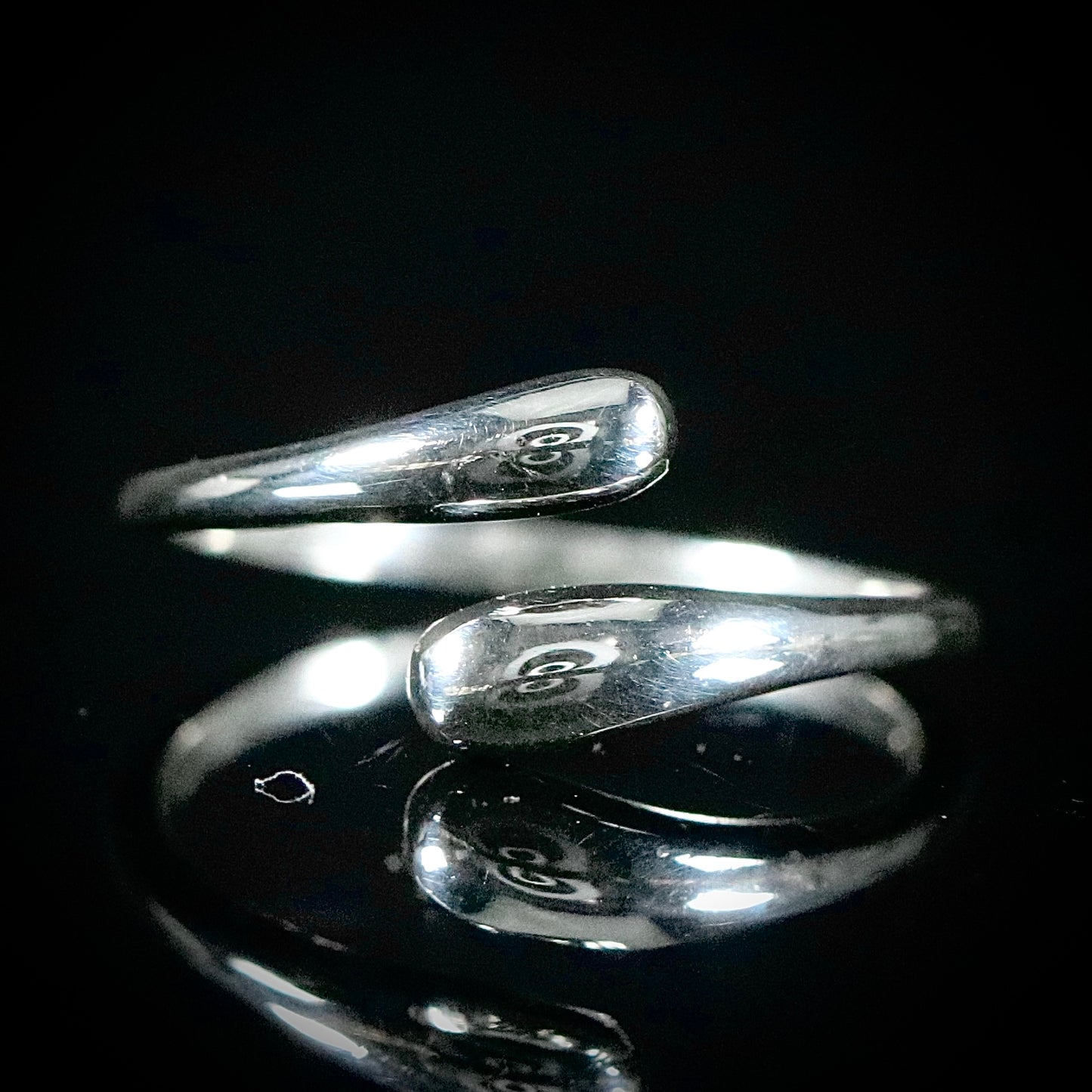 Sterling Silver Double Drop Ring