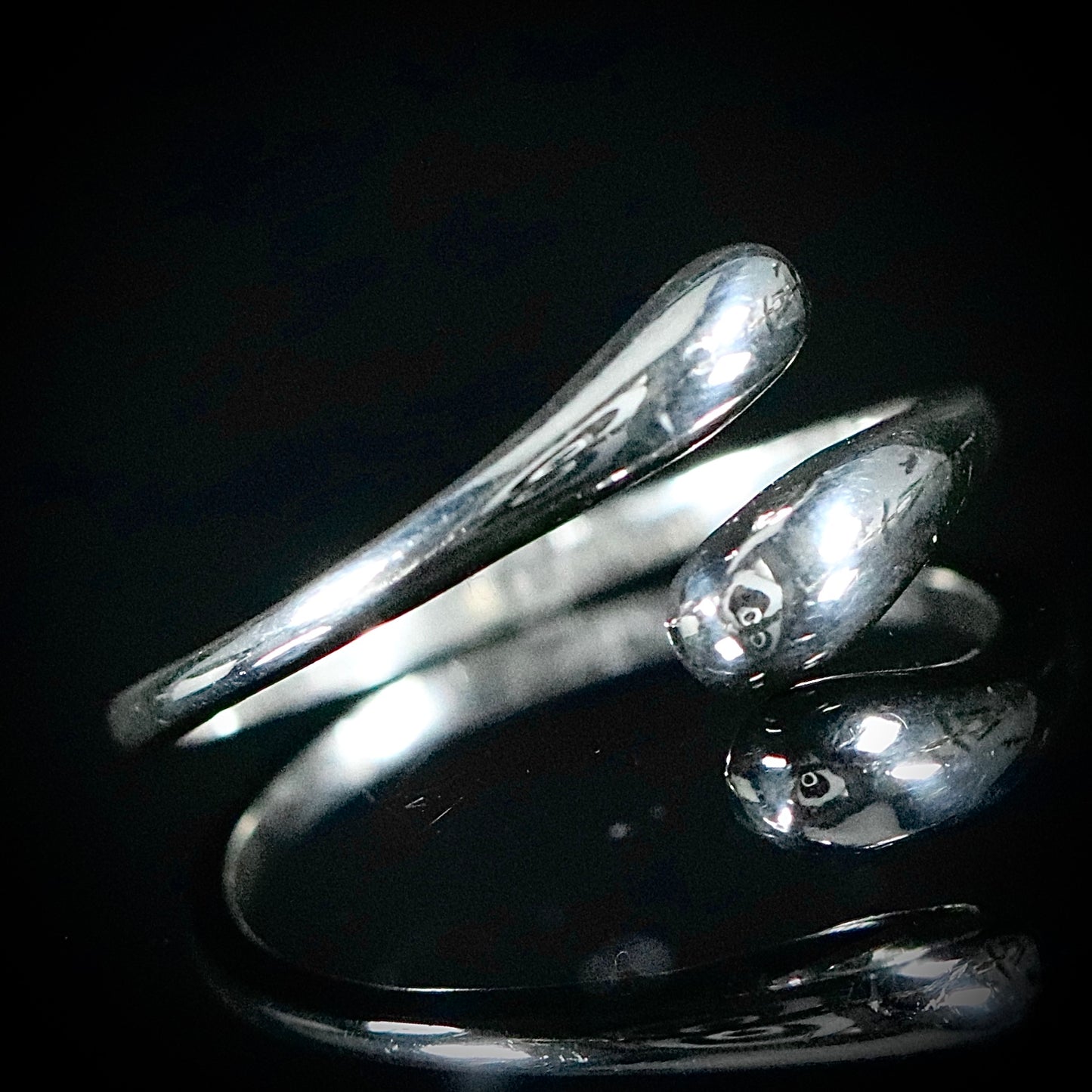 Sterling Silver Double Drop Ring