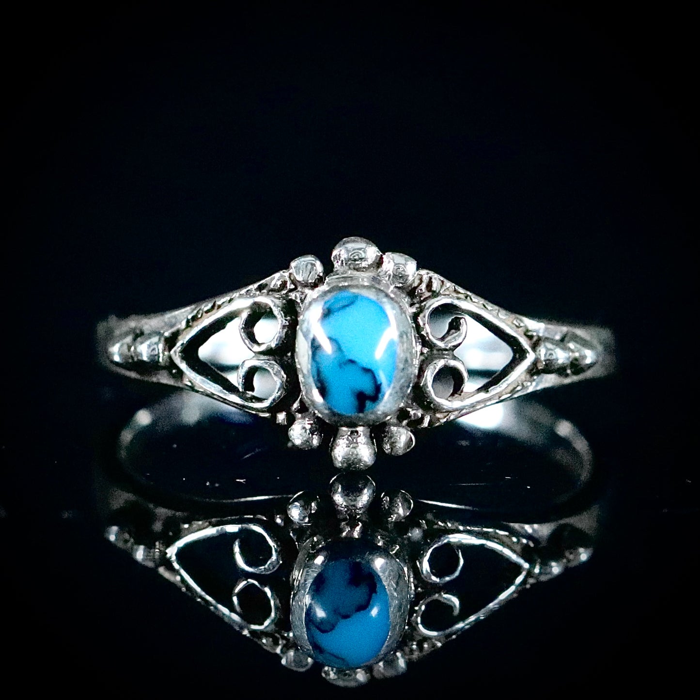 Sterling Silver Synthetic Turquoise Ring