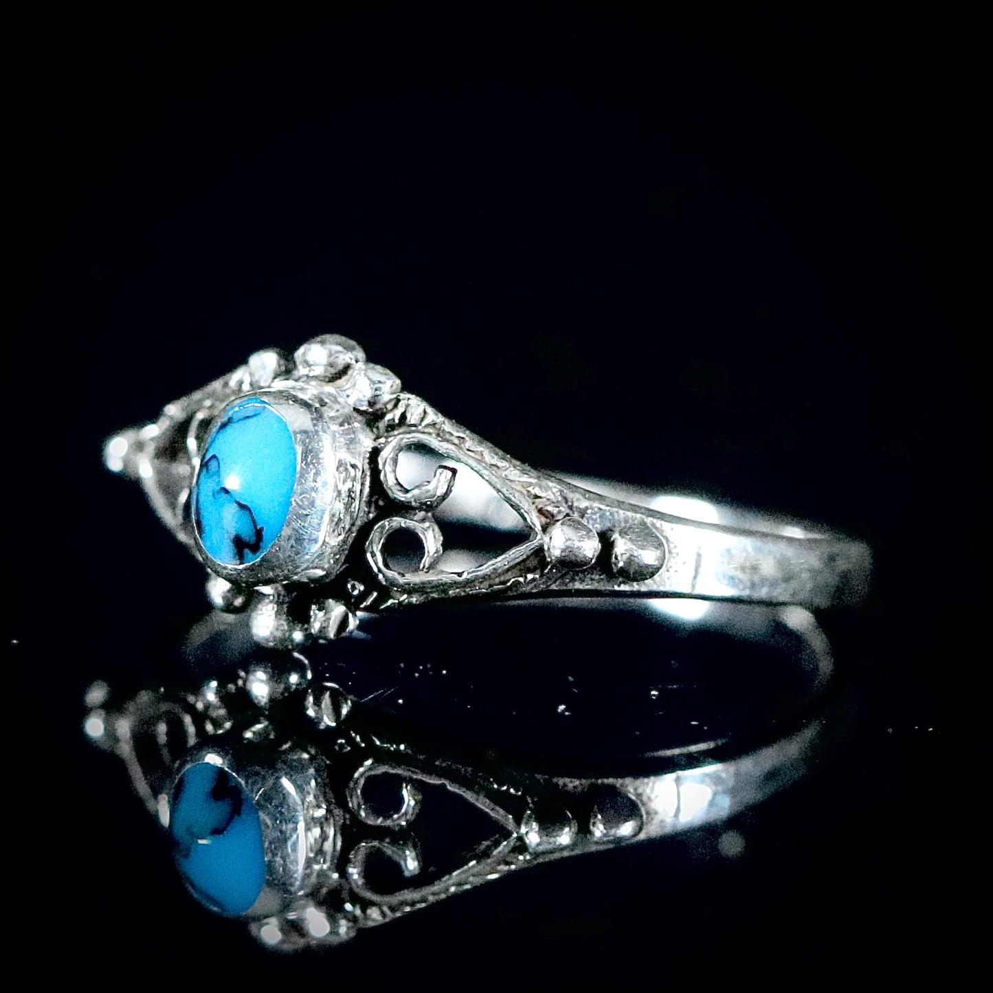 Sterling Silver Synthetic Turquoise Ring