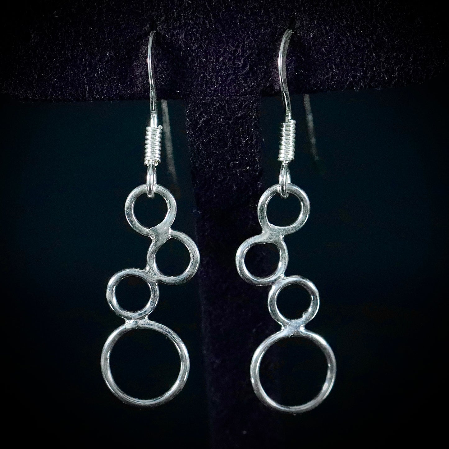 Sterling Silver Circle Dangle Earrings