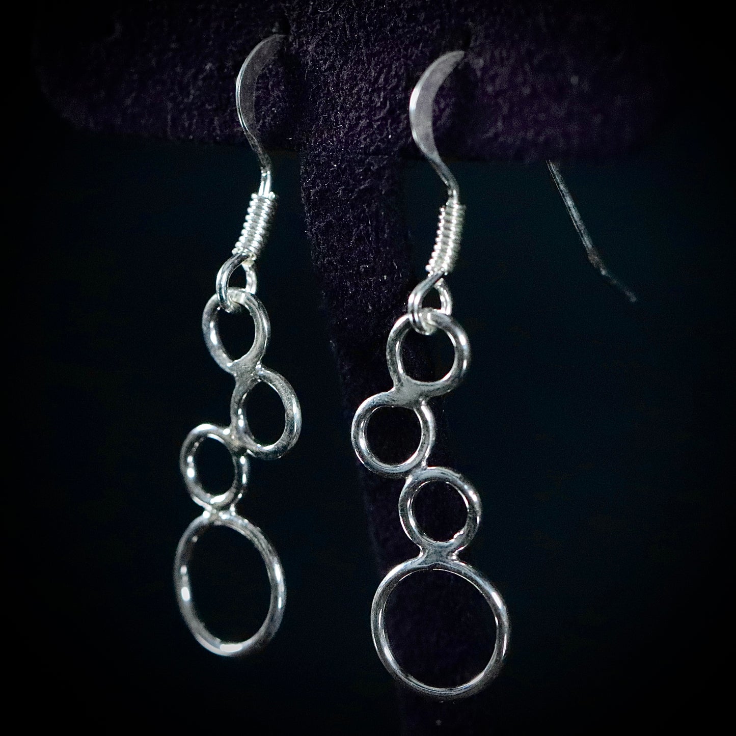 Sterling Silver Circle Dangle Earrings