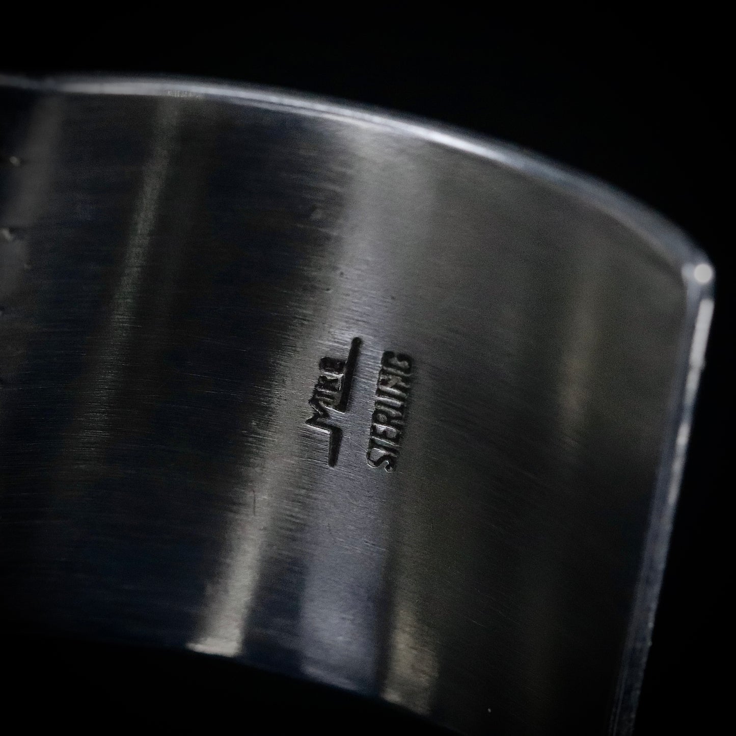 Sterling Silver Heavy and Wide Striped Bangle