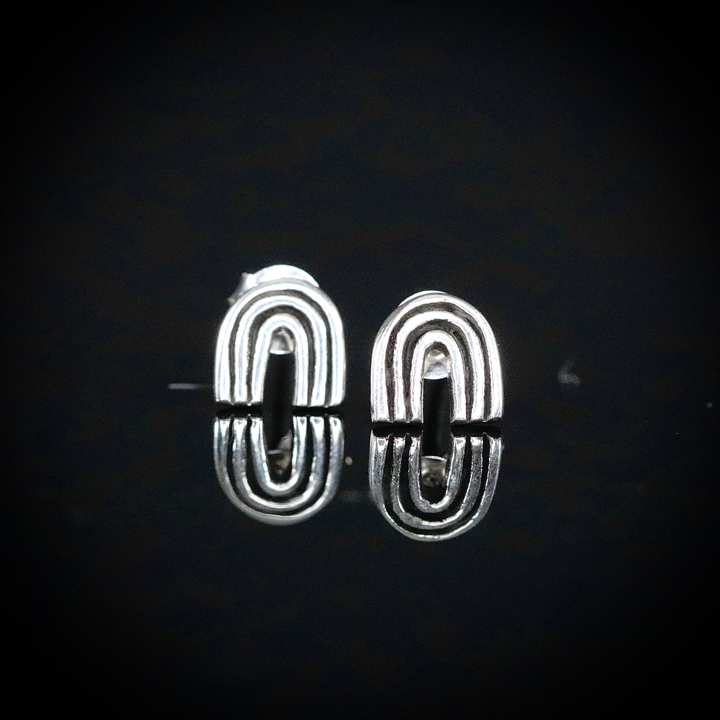 Sterling Silver Rainbow Stud Earrings