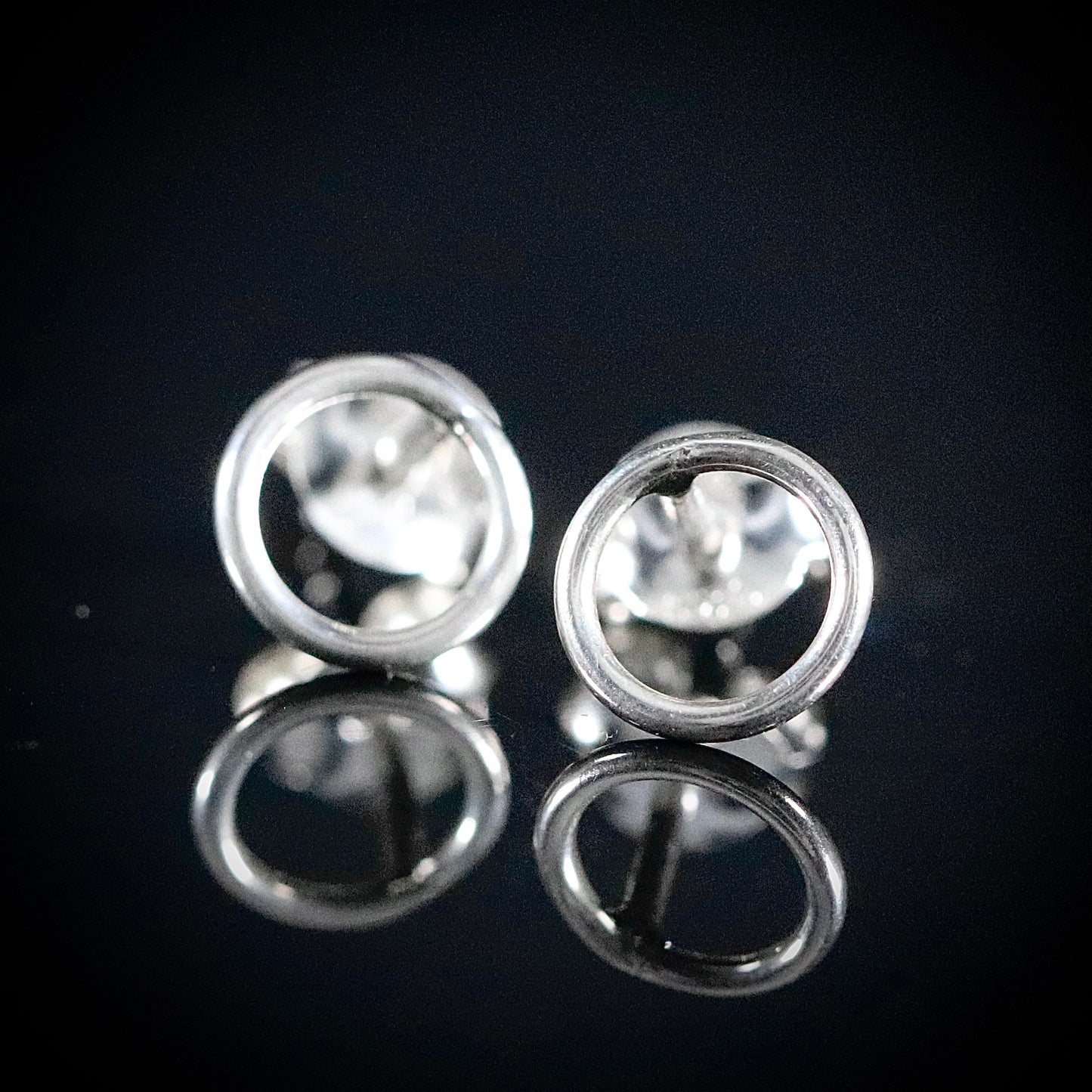 Sterling Silver Circle Stud Earrings