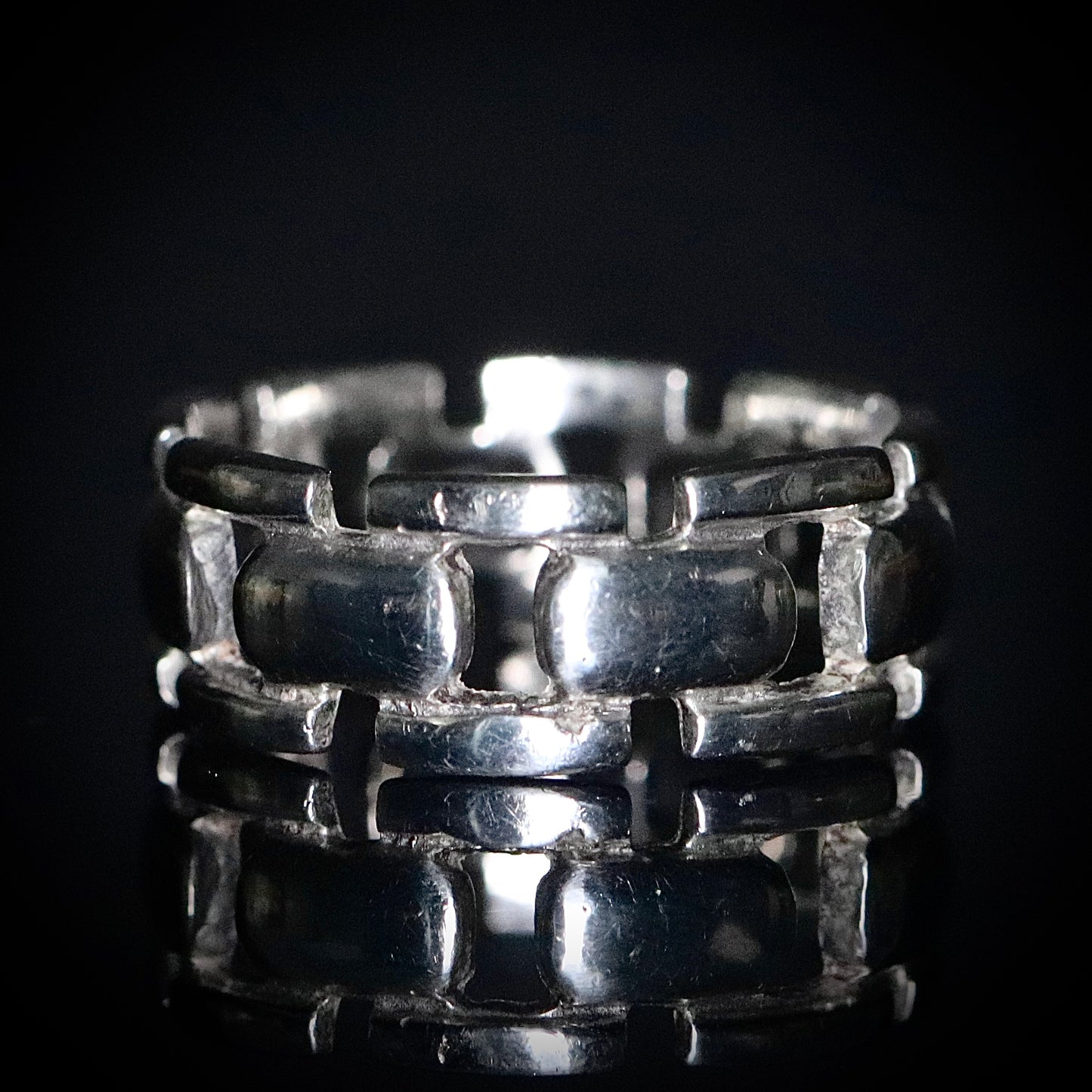 Sterling Silver Brick Style Band