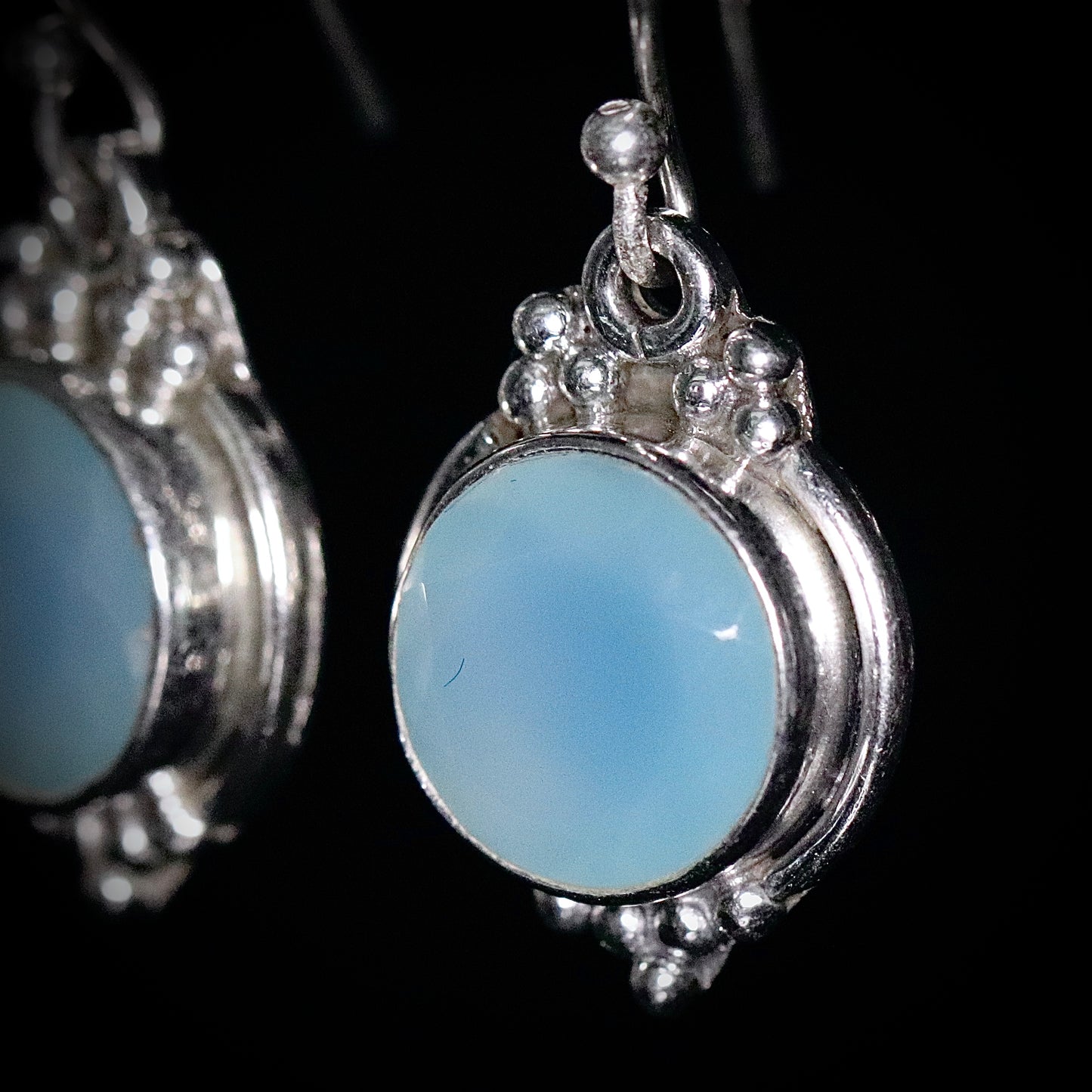 Sterling Silver Dyed Chalcedony Earrings