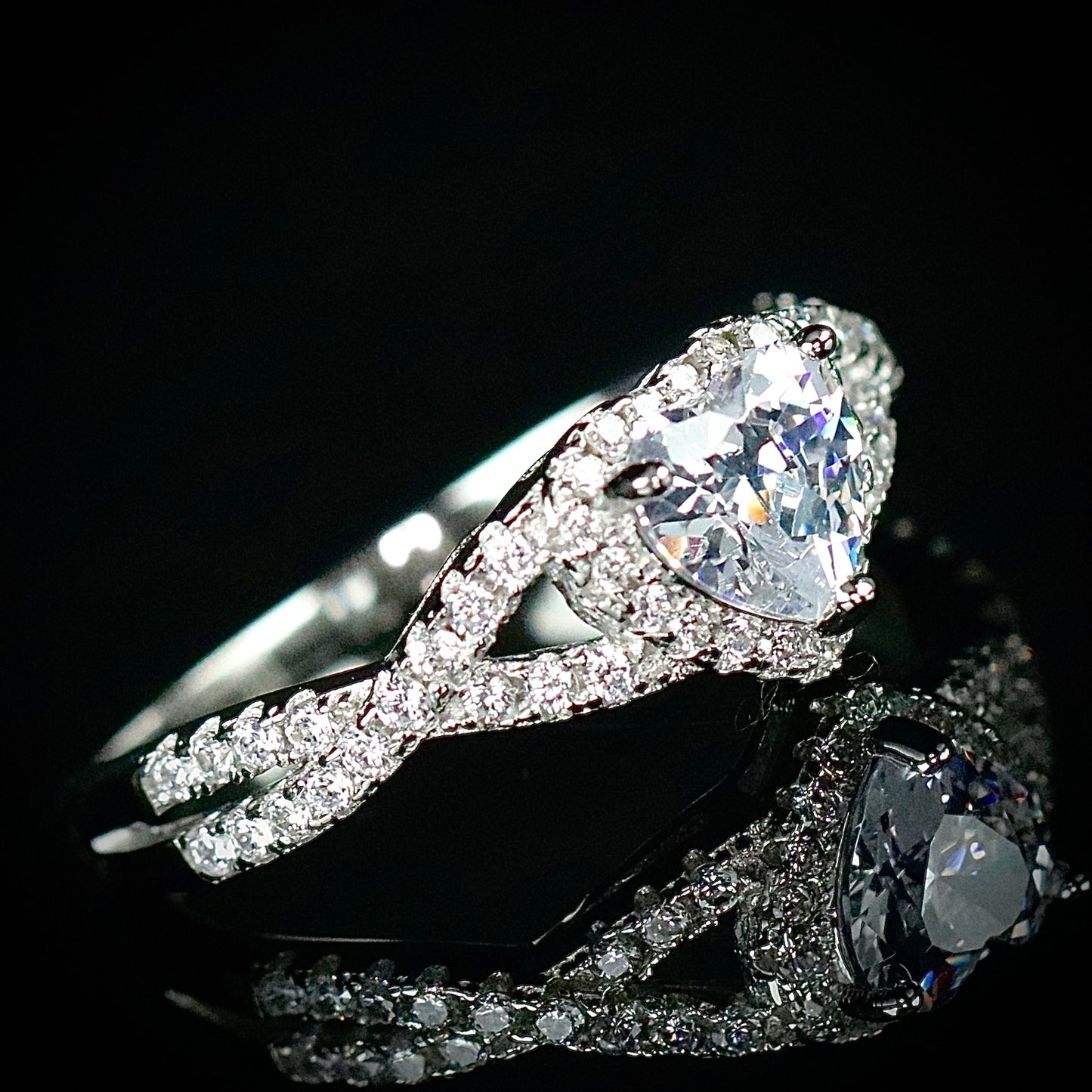 Sterling Silver CZ Heart Solitaire Ring