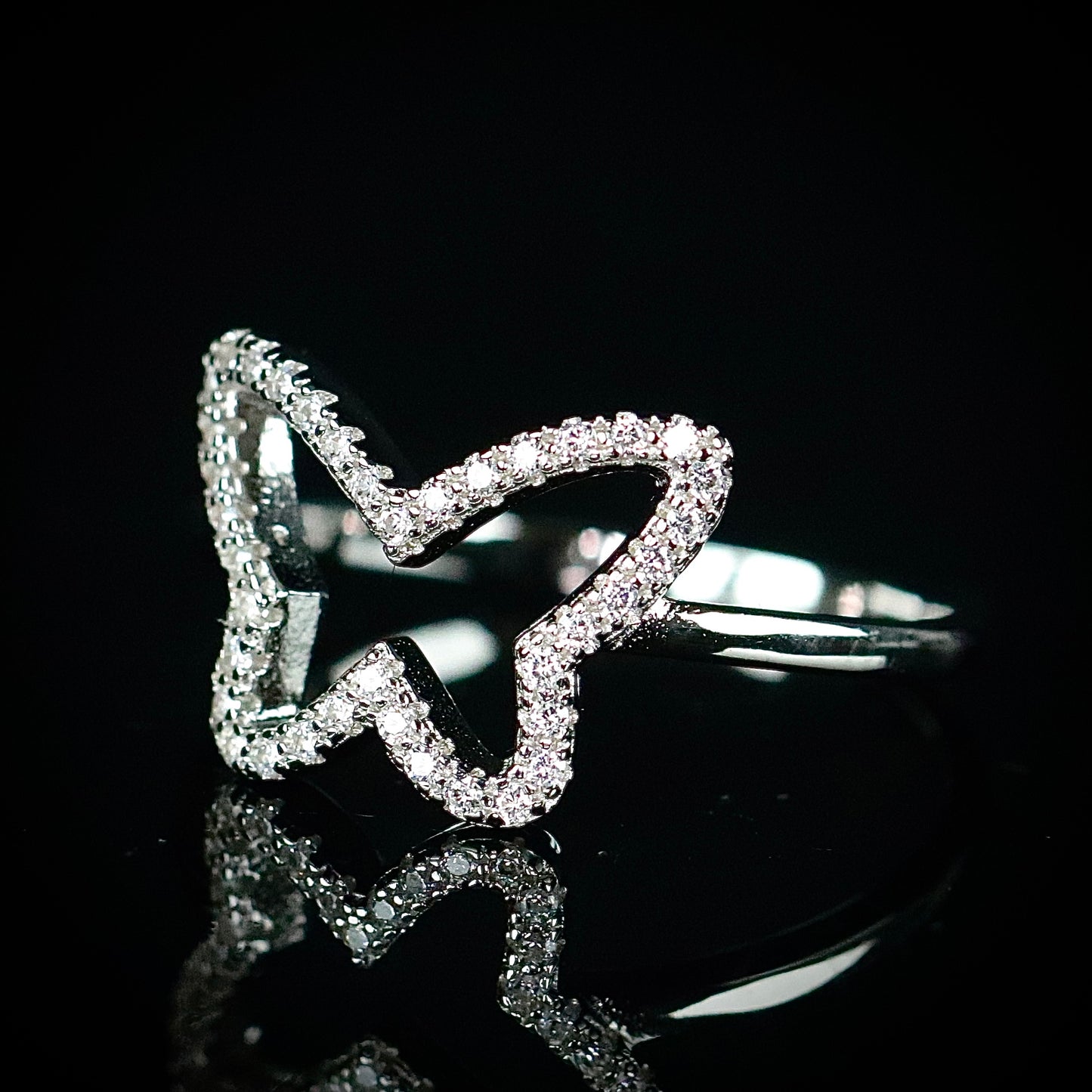 Sterling Silver CZ Butterfly Ring