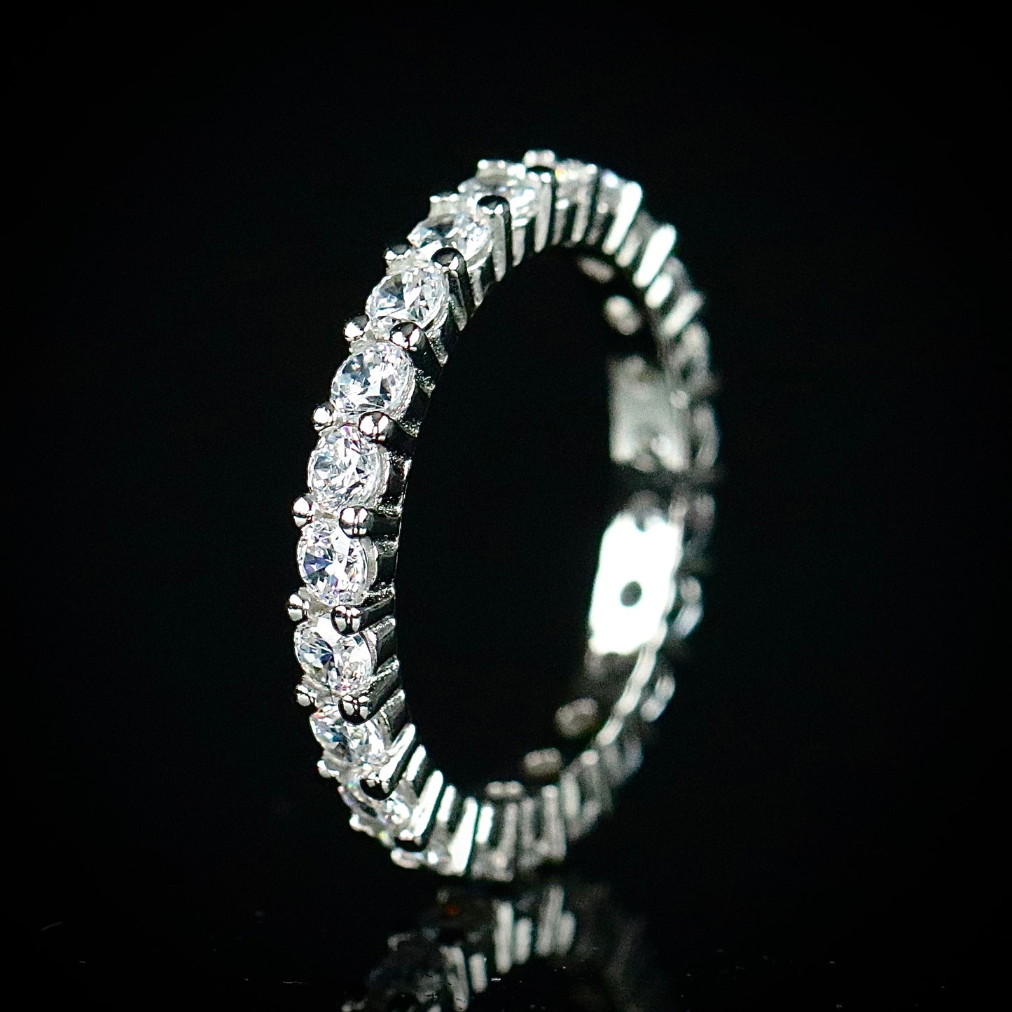 Sterling Silver Medium CZ Eternity Band