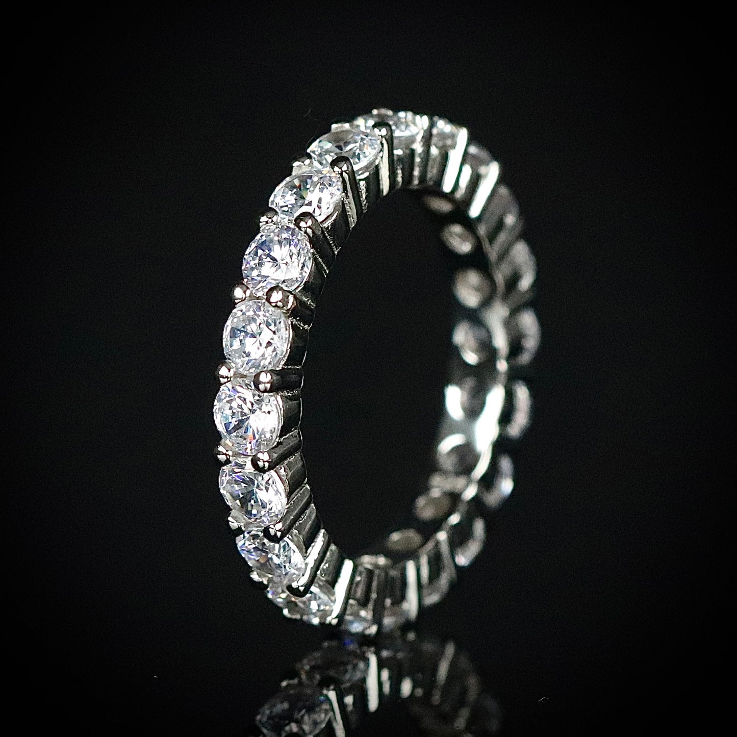 Sterling Silver Small CZ Eternity Band