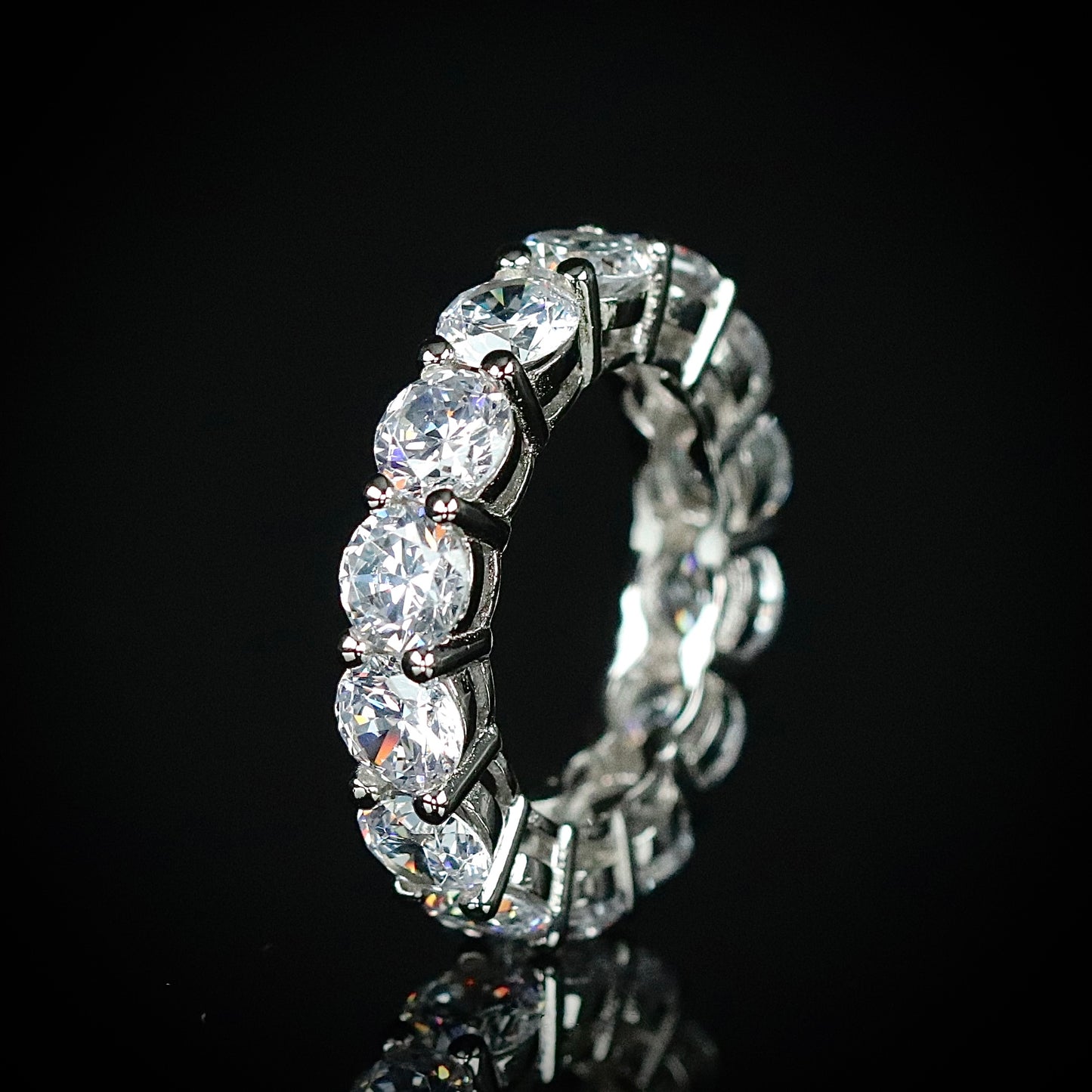 Sterling Silver Large CZ Eternity Band