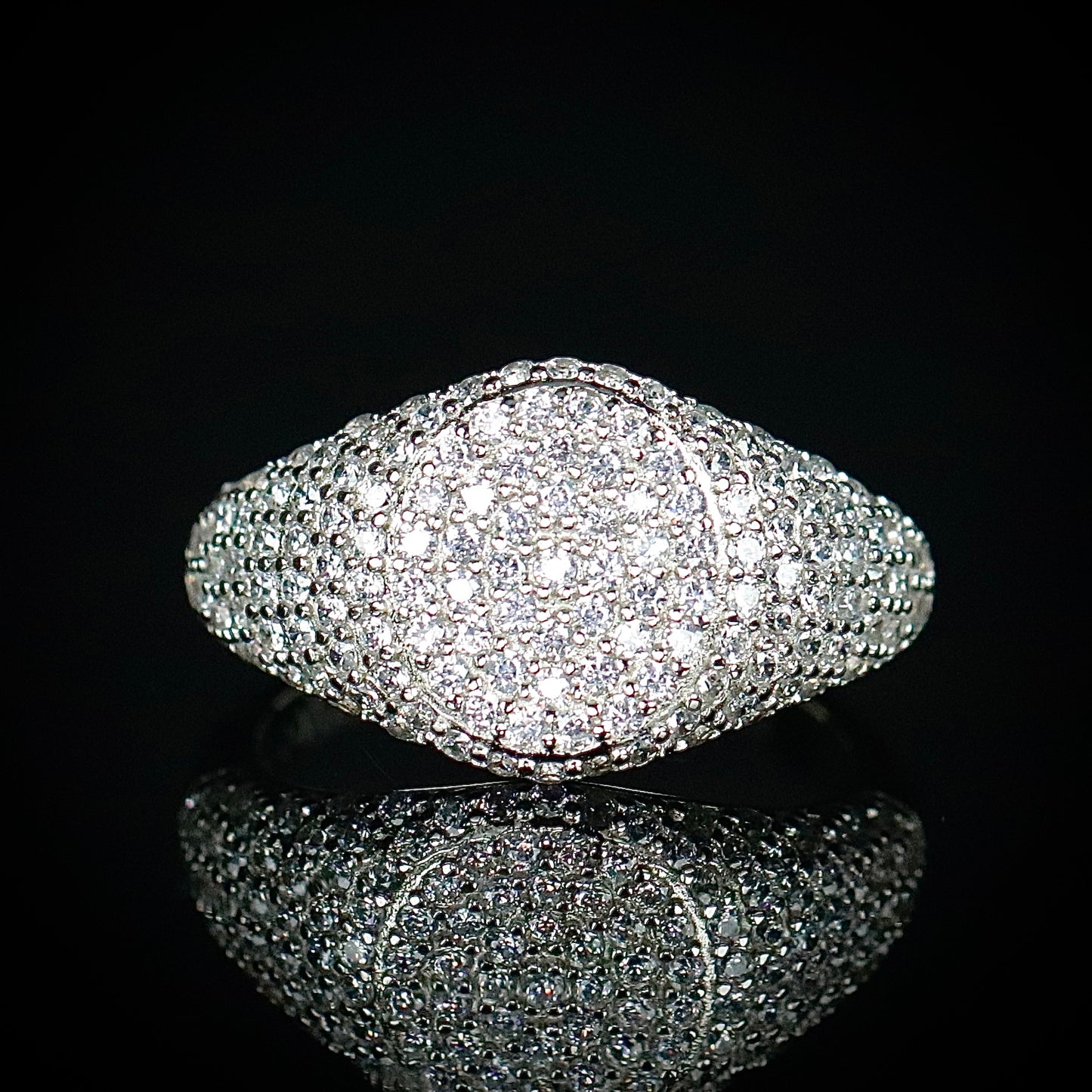 Sterling Silver CZ Signet Ring