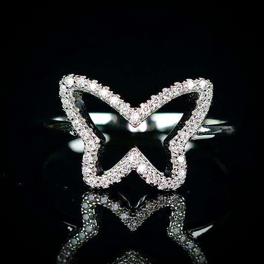 Sterling Silver CZ Butterfly Ring