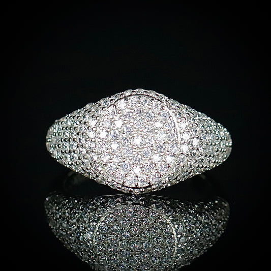 Sterling Silver CZ Signet Ring